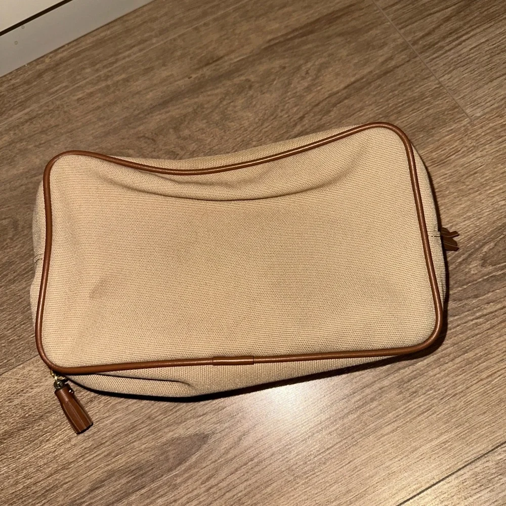 Anya Hindmarch Bespoke Walton Canvas in Natural/Tan Wash Bag